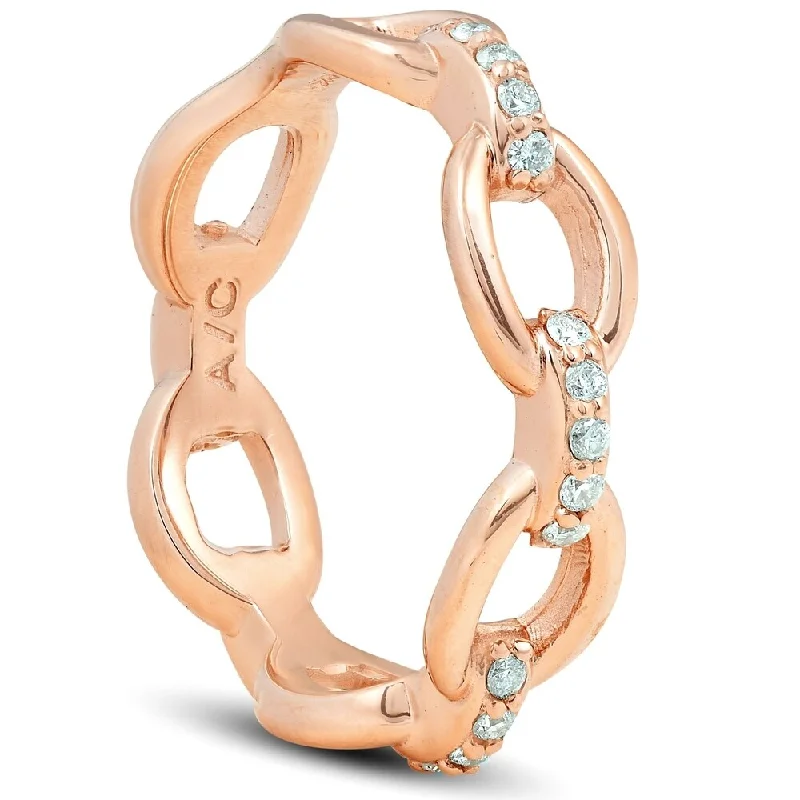 Marquise - Cut Women's Diamond Rings in Palladium for a Unique and Elongated Shape1/4ct Diamond Ring 14k Rose Gold Link Womens Stackable Anniversary Band Marquise - Cut Women's Diamond Rings in Palladium for a Unique and Elongated Shape1/4ct Diamond Ring 14k Rose Gold Link Womens Stackable Anniversary Band