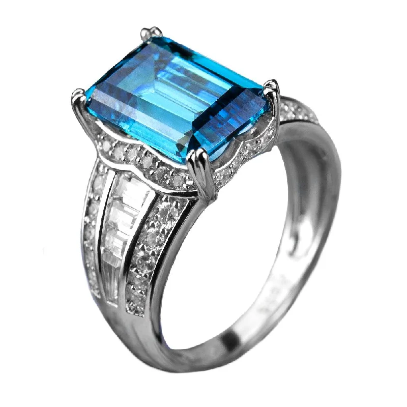 Statement - Making Cocktail Rings for Women with Large Cubic ZirconiaOrianna Rhodium Ring Statement - Making Cocktail Rings for Women with Large Cubic ZirconiaOrianna Rhodium Ring
