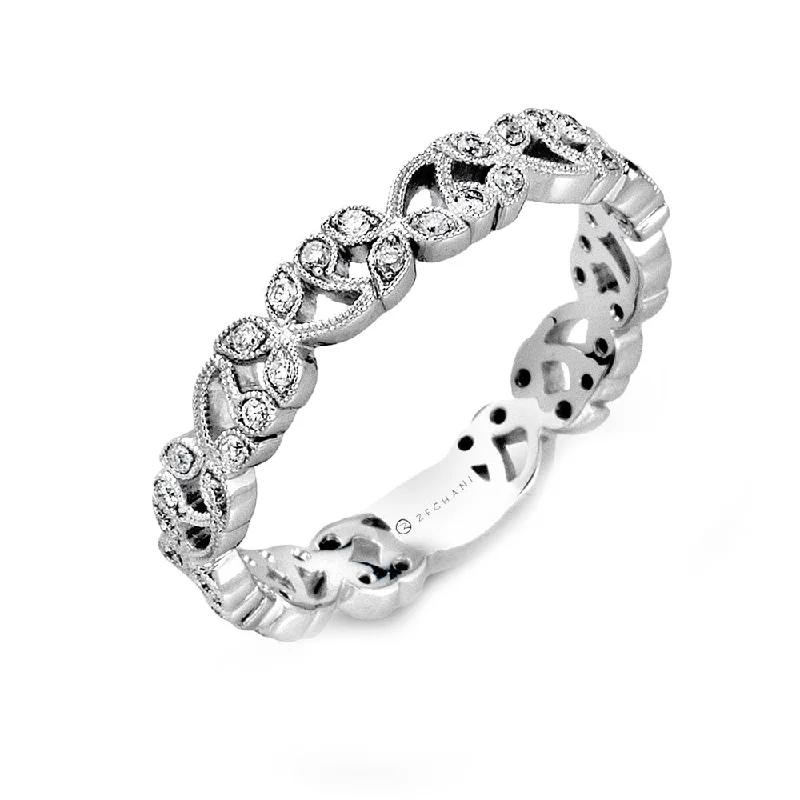 Two - tone gold anniversary rings for a modern lookGarden Inspired Diamond Band
