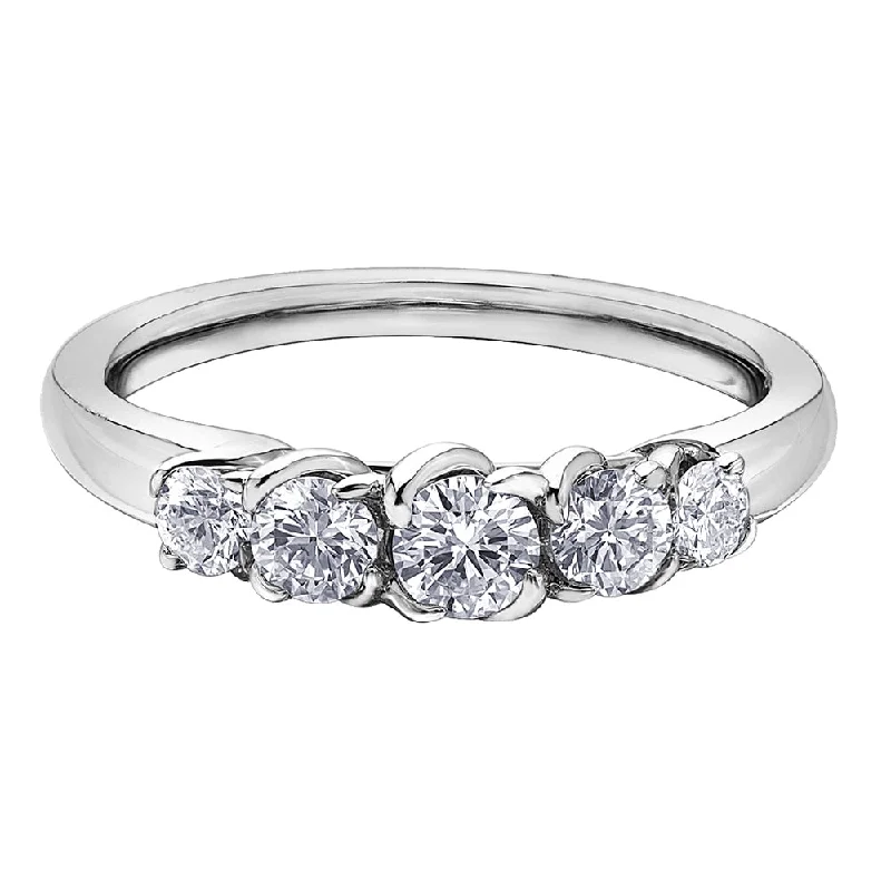 Yellow gold anniversary rings with a warm lusterCanadian Diamond Wind's Embrace Anniversary Band Yellow gold anniversary rings with a warm lusterCanadian Diamond Wind's Embrace Anniversary Band