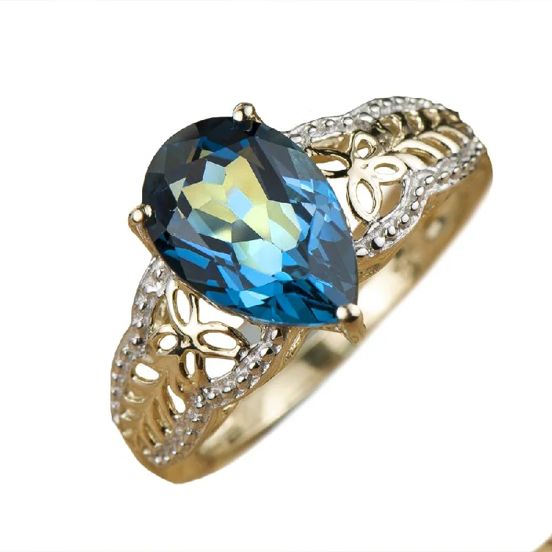 Vintage - Inspired Filigree - Design Women's Rings in Sterling SilverParade Topaz Ring Vintage - Inspired Filigree - Design Women's Rings in Sterling SilverParade Topaz Ring