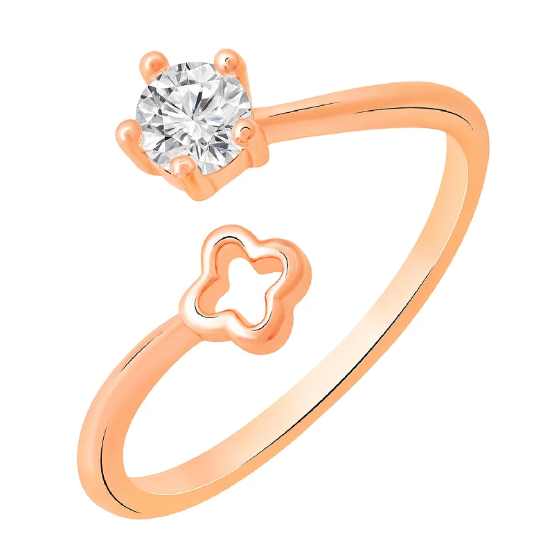 Stackable double finger rings for a customizable styleFloral and Round Shape Adjustable Finger Ring