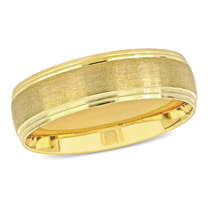 Men's two - tone rings combining silver and goldMiadora 6 mm Mens Wedding Band in 10k Yellow Gold Men's two - tone rings combining silver and goldMiadora 6 mm Mens Wedding Band in 10k Yellow Gold