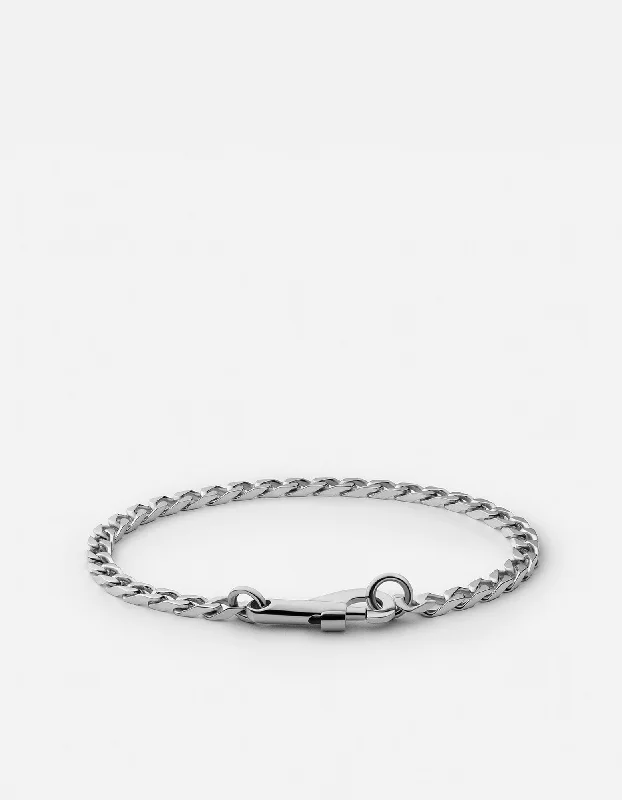 Magnetic Clasp Women's Rings for Easy Wearing and Removal4mm Snap Chain Bracelet, Sterling Silver Magnetic Clasp Women's Rings for Easy Wearing and Removal4mm Snap Chain Bracelet, Sterling Silver