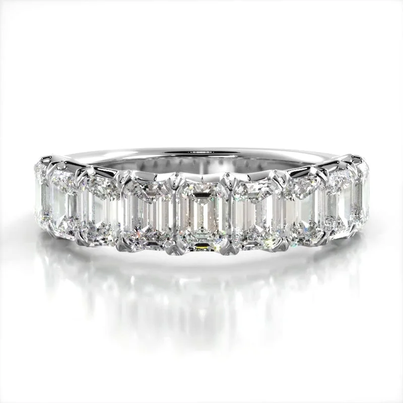 Two - tone gold anniversary rings for a modern look2.52 ct. Emerald Diamond Wedding Band Two - tone gold anniversary rings for a modern look2.52 ct. Emerald Diamond Wedding Band