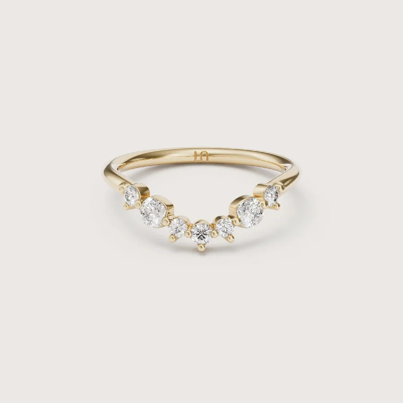 Women's Rings with Birthstones for a Personalized TouchMargot Band Cushion | Halfway Diamond Women's Rings with Birthstones for a Personalized TouchMargot Band Cushion | Halfway Diamond