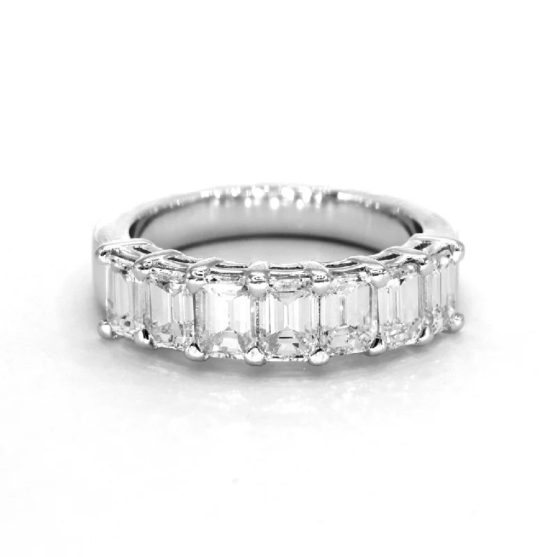 Anniversary rings with a diamond - and - rhodochrosite combination2.17 ct. Emerald Cut Diamond Wedding Band, 7 Stone Ring Anniversary Ring