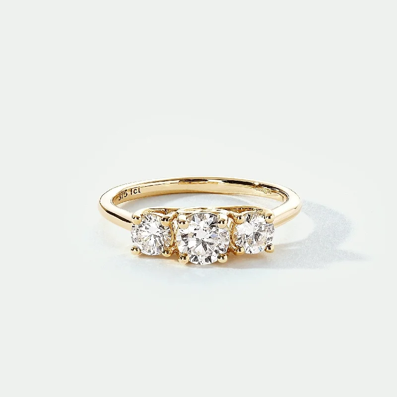 Fashion Rings with Zodiac Symbols in Gold - Filled Metal for a Personalized TouchAudrey | 9ct Yellow Gold 1ct tw Lab Grown Diamond Three Stone Ring Fashion Rings with Zodiac Symbols in Gold - Filled Metal for a Personalized TouchAudrey | 9ct Yellow Gold 1ct tw Lab Grown Diamond Three Stone Ring