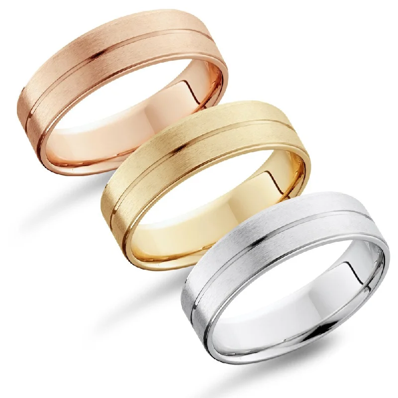 Men's gold signet rings with engraved initialsBliss 14k Gold Men's Flat 6mm Brushed Wedding Band Men's gold signet rings with engraved initialsBliss 14k Gold Men's Flat 6mm Brushed Wedding Band