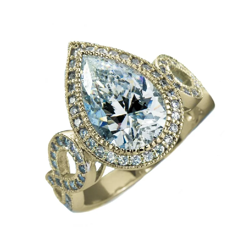 Gothic - Style Women's Rings with Black Onyx and Silver SkullsMarie Anna Teardrop Gold Ring Gothic - Style Women's Rings with Black Onyx and Silver SkullsMarie Anna Teardrop Gold Ring