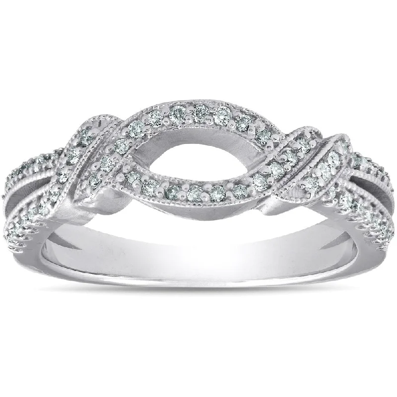 Signature - Design Women's Diamond Rings with a Brand - Specific Pattern and High - Quality DiamondsVS .40Ct Diamond Wedding Ring 14k White Gold Infinity Band Signature - Design Women's Diamond Rings with a Brand - Specific Pattern and High - Quality DiamondsVS .40Ct Diamond Wedding Ring 14k White Gold Infinity Band
