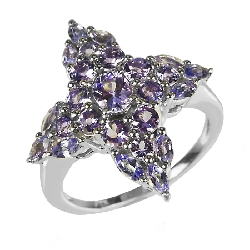 Statement - Making Cocktail Rings for Women with Large Cubic ZirconiaTanzanite Cross Ring Statement - Making Cocktail Rings for Women with Large Cubic ZirconiaTanzanite Cross Ring