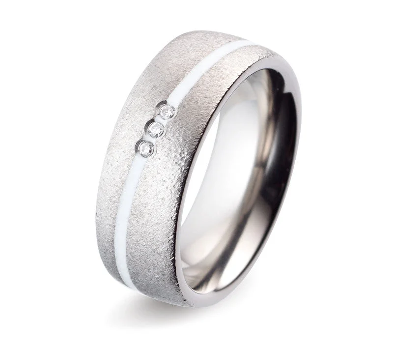 Titanium Rings with Mother - of - Pearl Inlays for an Elegant Touch51923-05 TeNo Titanium Ring Titanium Rings with Mother - of - Pearl Inlays for an Elegant Touch51923-05 TeNo Titanium Ring