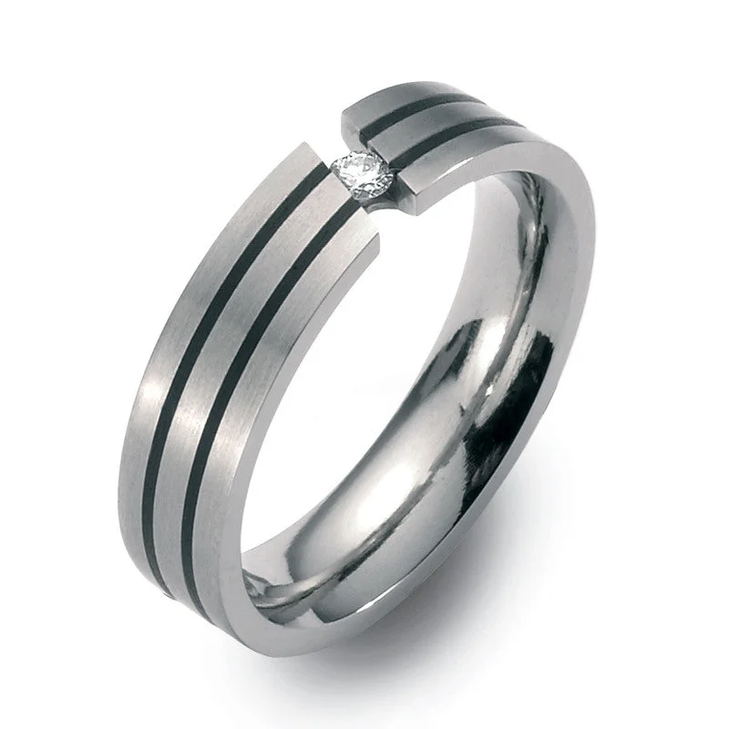 Black Titanium Rings with a Matte Coating for a Sleek Look51073-01 TeNo Titanium Ring Black Titanium Rings with a Matte Coating for a Sleek Look51073-01 TeNo Titanium Ring