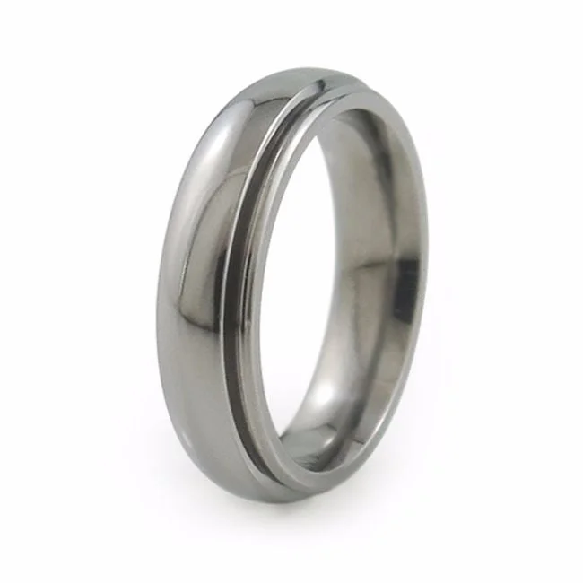 Men's hematite - ring for a metallic gray lusterZazu Titanium Ring