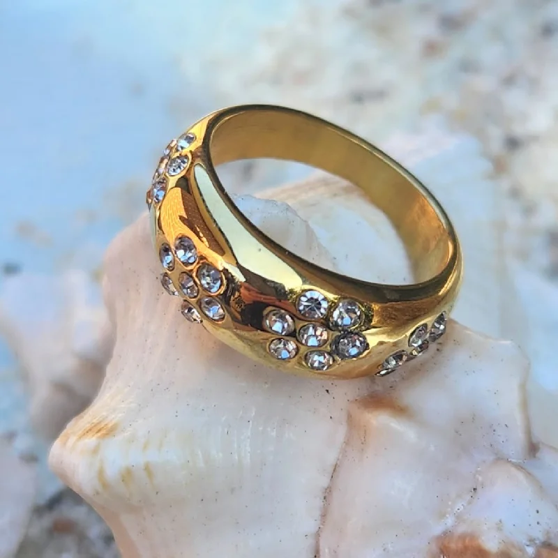 Statement - Making Cocktail Rings for Women with Large Cubic ZirconiaPETITE FLOWERS - 18K WATERPROOF RING Statement - Making Cocktail Rings for Women with Large Cubic ZirconiaPETITE FLOWERS - 18K WATERPROOF RING