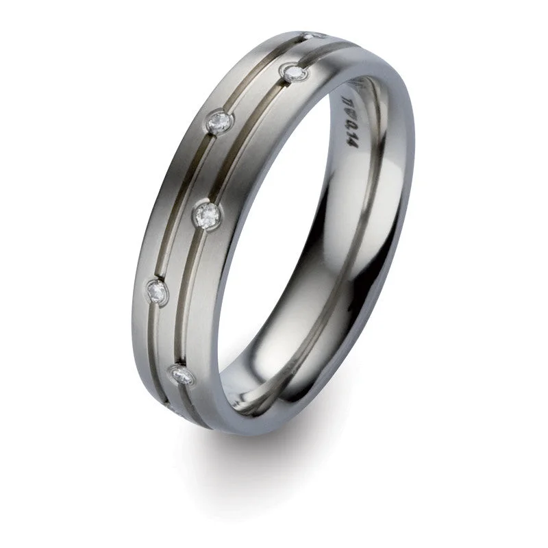 Titanium Rings with a Floral - Engraved Shank51735-01 TeNo Titanium Ring