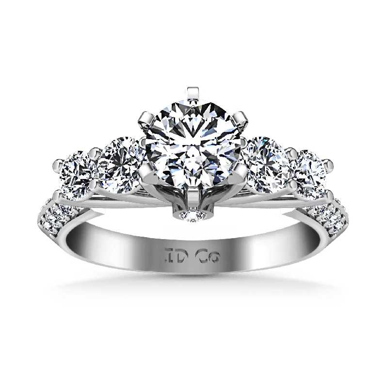 Gothic - Style Women's Rings with Black Onyx and Silver SkullsRound Diamond Pave Engagement Ring Regal 14K White Gold Gothic - Style Women's Rings with Black Onyx and Silver SkullsRound Diamond Pave Engagement Ring Regal 14K White Gold