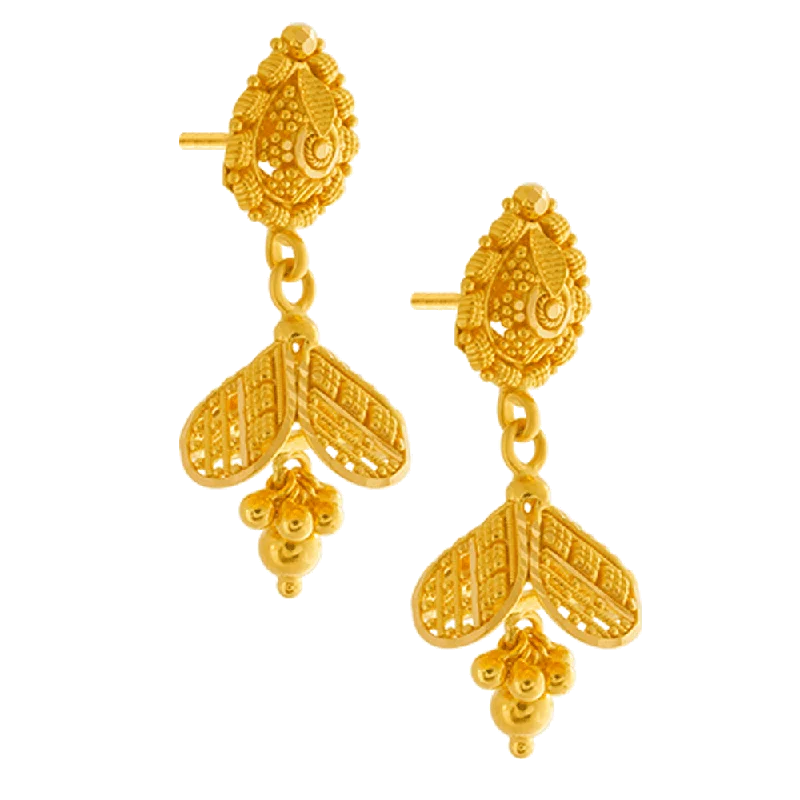 Topaz drop earrings in various shades of yellow and blue22KT Yellow Gold Jhumki Earrings For Women Topaz drop earrings in various shades of yellow and blue22KT Yellow Gold Jhumki Earrings For Women