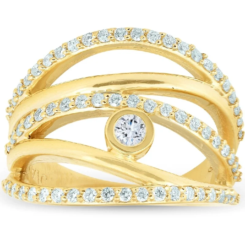 Women's Diamond Rings with Opal Inlays and Diamond Accents for a Mysterious and Iridescent Look3/4 Ct Diamond Ring Solid 14k Yellow Gold Multi Row Anniversary Band Women's Diamond Rings with Opal Inlays and Diamond Accents for a Mysterious and Iridescent Look3/4 Ct Diamond Ring Solid 14k Yellow Gold Multi Row Anniversary Band