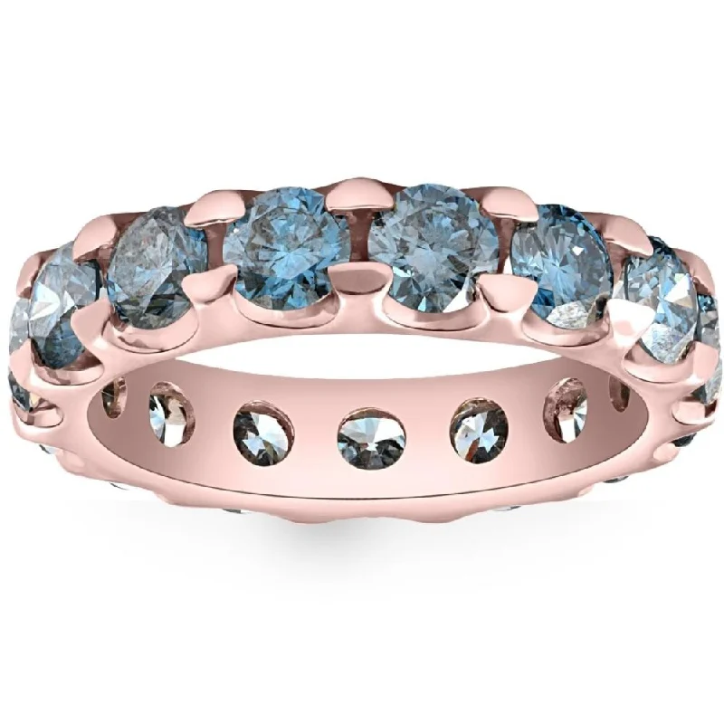 Three - Stone Women's Diamond Rings Symbolizing Past, Present, and Future with Emerald - Cut Diamonds5 Ct Blue Diamond Eternity Ring in White, Yellow, or Rose Gold Lab Grown Three - Stone Women's Diamond Rings Symbolizing Past, Present, and Future with Emerald - Cut Diamonds5 Ct Blue Diamond Eternity Ring in White, Yellow, or Rose Gold Lab Grown