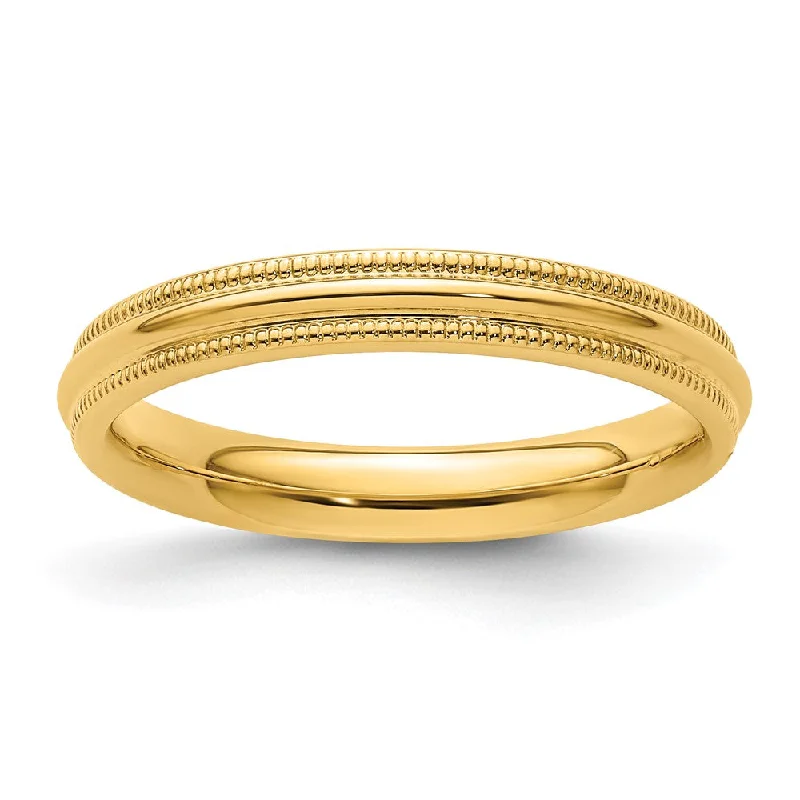 Men's ruby - adorned rings for a bold red color14k Yellow Gold 3mm Milgrain Half Round Comfort Fit Wedding Band Size 4 Men's ruby - adorned rings for a bold red color14k Yellow Gold 3mm Milgrain Half Round Comfort Fit Wedding Band Size 4