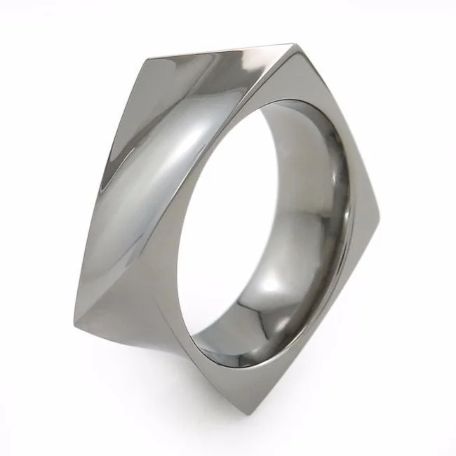 Men's high - quality handmade rings for artisanal appealQuaddra Titanium Ring