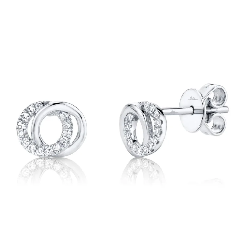 Shy 14Kw Diamond Love Knot Earrings