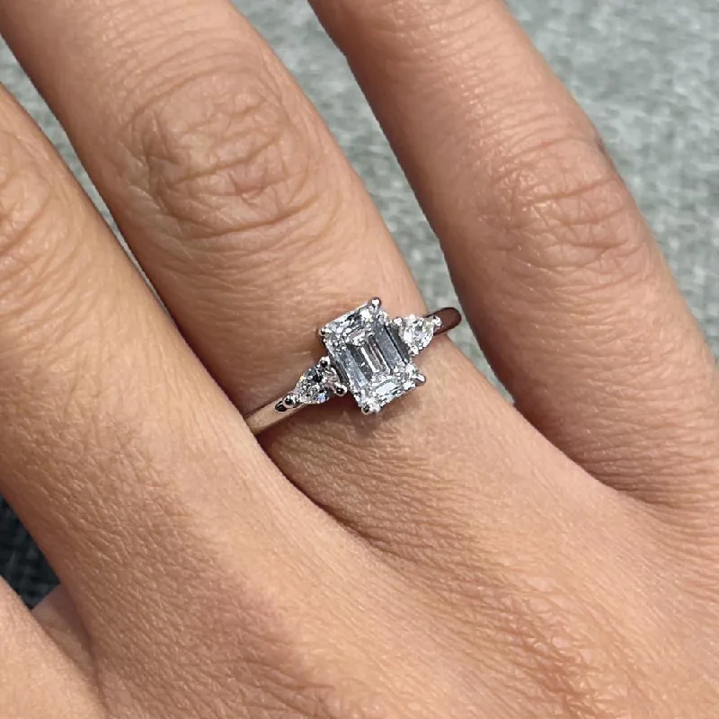 Men's Agate Engagement Rings in Sterling Silver with a Mosaic - Style InlayBlake Three Stone Lab Grown Diamond Engagement Ring Men's Agate Engagement Rings in Sterling Silver with a Mosaic - Style InlayBlake Three Stone Lab Grown Diamond Engagement Ring