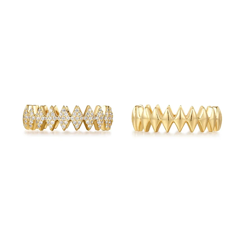 Bangle - Style Fashion Rings in Rose - Gold - Plated Aluminum with Etched PatternsAnia Haie Gold Half Pave Sparkle Ring R061-04G Bangle - Style Fashion Rings in Rose - Gold - Plated Aluminum with Etched PatternsAnia Haie Gold Half Pave Sparkle Ring R061-04G