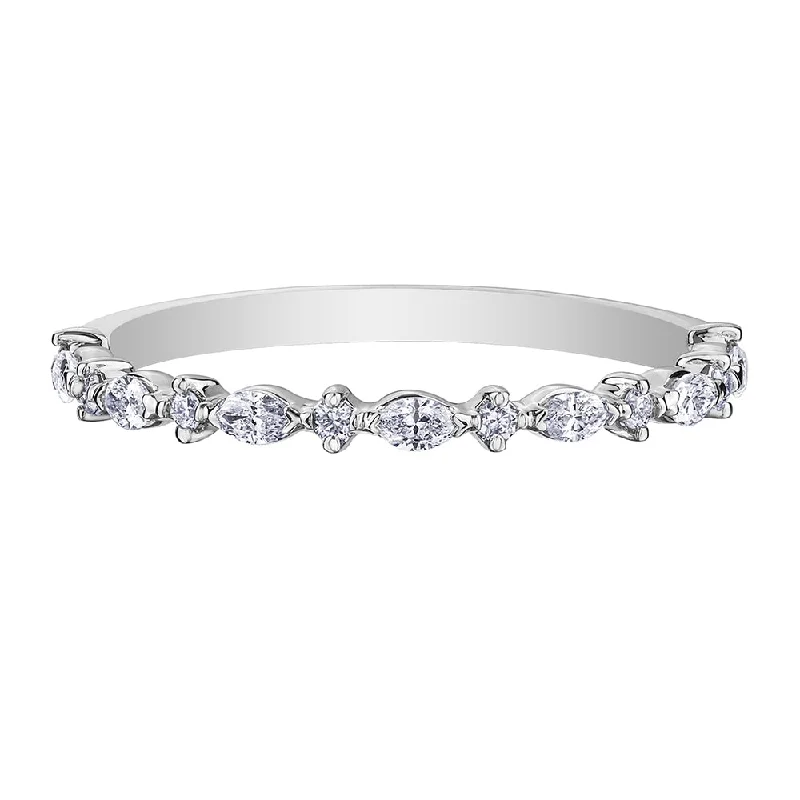 Anniversary rings with a diamond - and - aquamarine combinationMarquise and Round Diamond Band Anniversary rings with a diamond - and - aquamarine combinationMarquise and Round Diamond Band