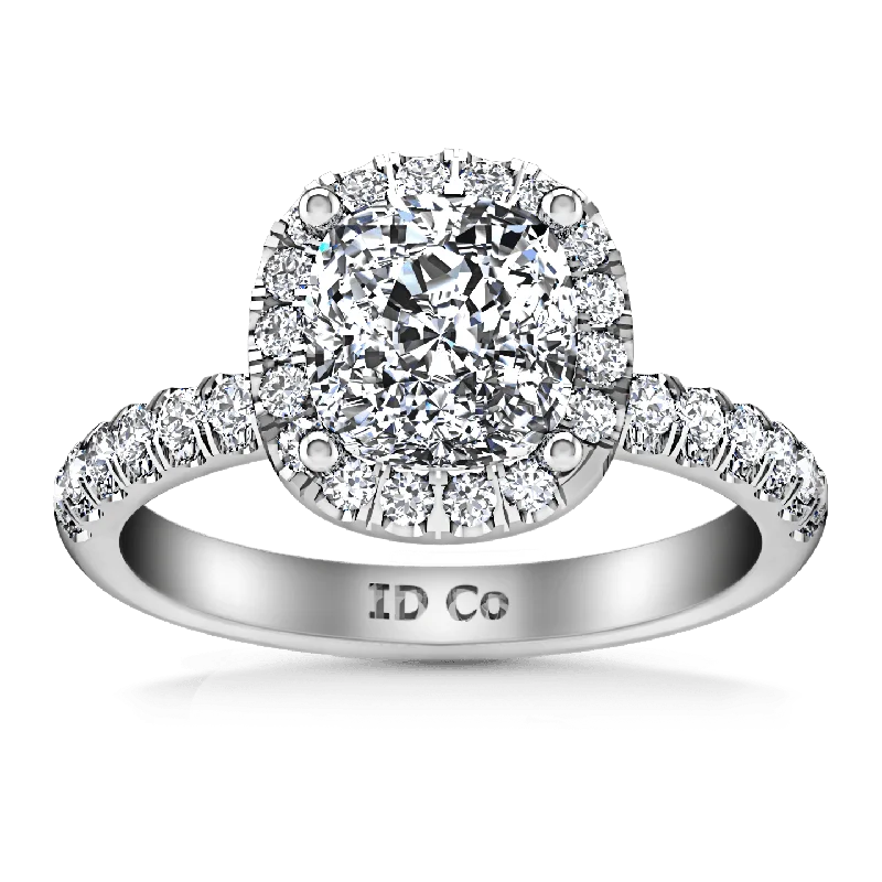 Magnetic Clasp Women's Rings for Easy Wearing and RemovalHalo Cushion Cut Diamond Engagement Ring Jessica 14K White Gold Magnetic Clasp Women's Rings for Easy Wearing and RemovalHalo Cushion Cut Diamond Engagement Ring Jessica 14K White Gold