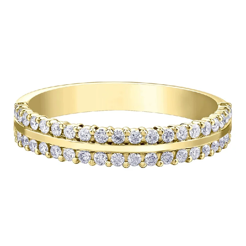 Rose gold anniversary rings with a feminine charmTwo-Row Diamond Band