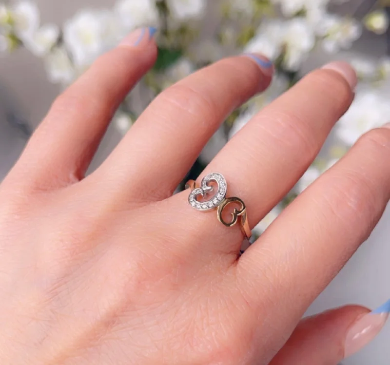 Women's Rings with Hidden Compartments for Secret KeepsakesDouble hearts ring