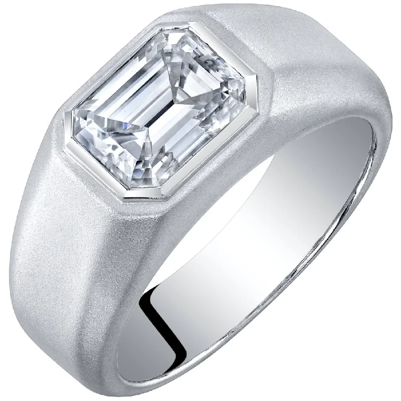 Men's Celtic - pattern rings with intricate designsMen's 3 ct Moissanite Signet Ring Matte Sterling Silver Men's Celtic - pattern rings with intricate designsMen's 3 ct Moissanite Signet Ring Matte Sterling Silver