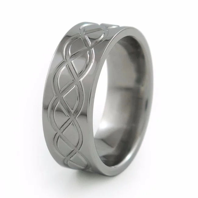Men's thumb rings with a wide bandHypnos Lite Titanium Ring