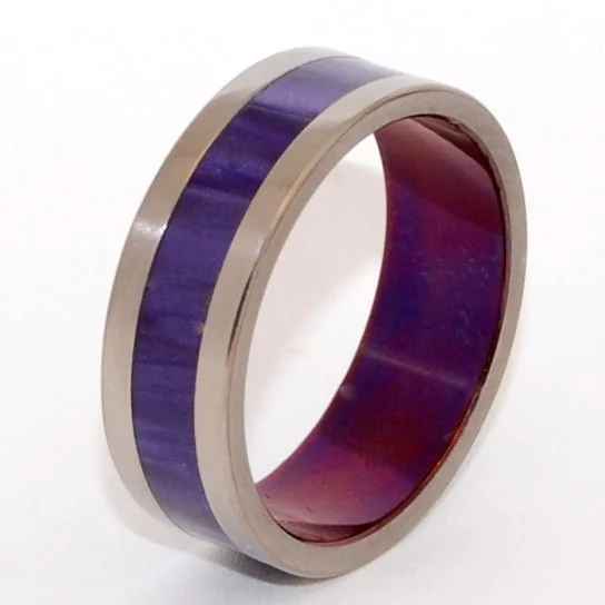 Stackable Gemstone Rings for Women in Amethyst, Sapphire, and EmeraldAfter The Rain | Men's Titanium, Purple Marbled Opalescent Wedding Ring Stackable Gemstone Rings for Women in Amethyst, Sapphire, and EmeraldAfter The Rain | Men's Titanium, Purple Marbled Opalescent Wedding Ring