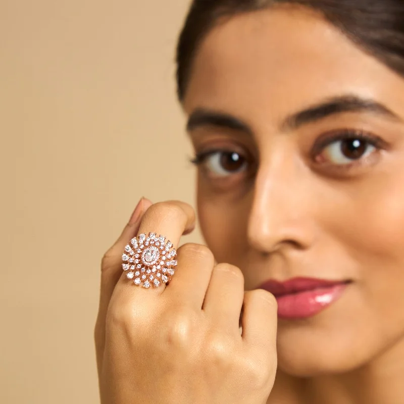 Animal - print double finger rings for a bold statementZircon Finger Ring 170841