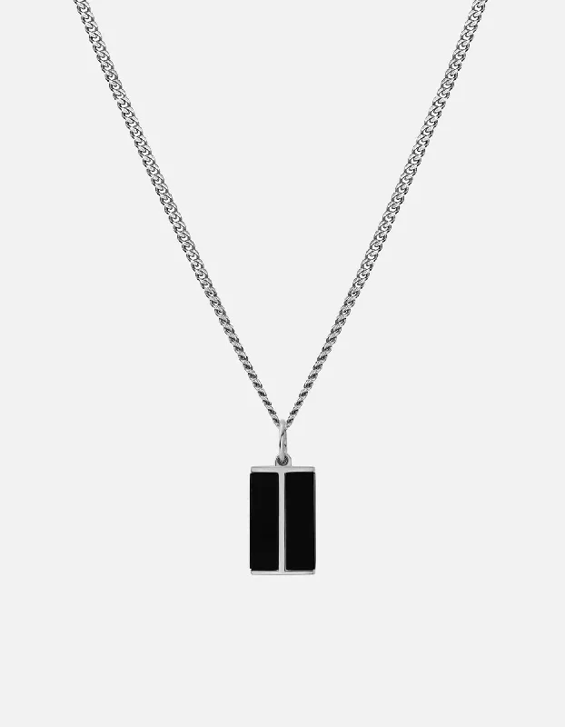 Magnetic Clasp Women's Rings for Easy Wearing and RemovalDuo Onyx Pendant Necklace, Sterling Silver Magnetic Clasp Women's Rings for Easy Wearing and RemovalDuo Onyx Pendant Necklace, Sterling Silver