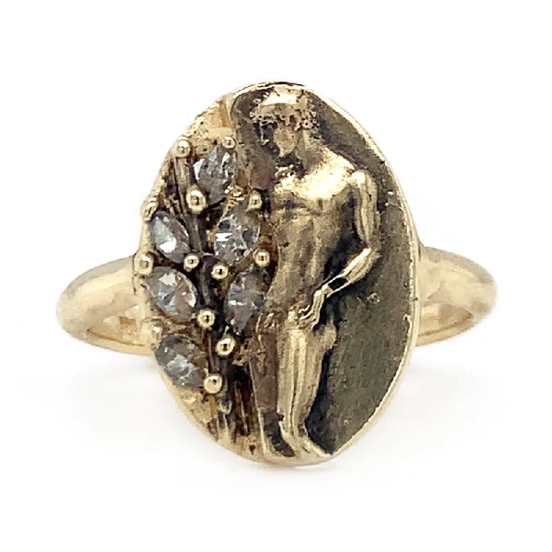 Three - Stone Women's Diamond Rings Symbolizing Past, Present, and Future with Emerald - Cut DiamondsGrey Marquise Diamond & Yellow Gold Ring - "Antinous" Three - Stone Women's Diamond Rings Symbolizing Past, Present, and Future with Emerald - Cut DiamondsGrey Marquise Diamond & Yellow Gold Ring - "Antinous"