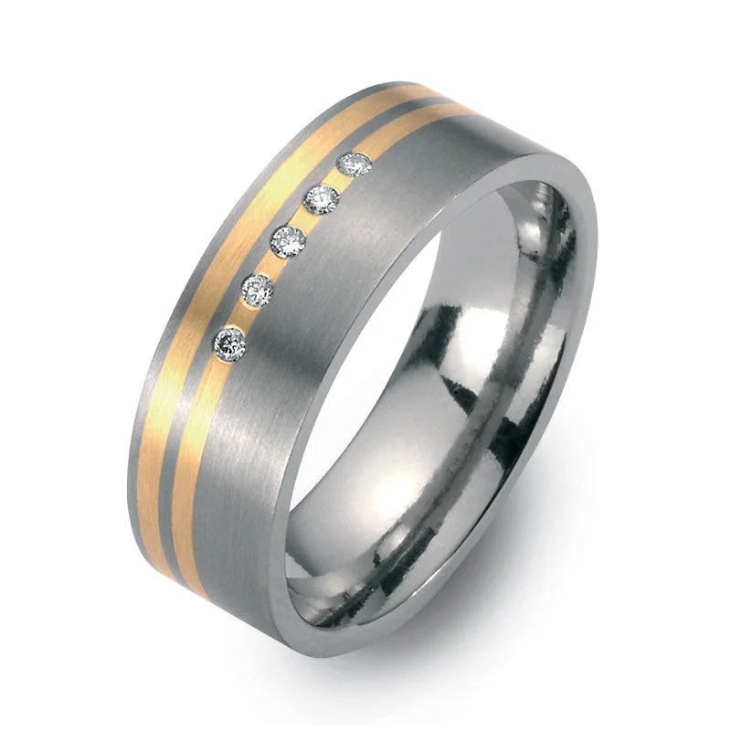 Titanium Rings with a Mosaic - Inspired Inlay of Small Stones51045-01 TeNo Titanium Ring Titanium Rings with a Mosaic - Inspired Inlay of Small Stones51045-01 TeNo Titanium Ring