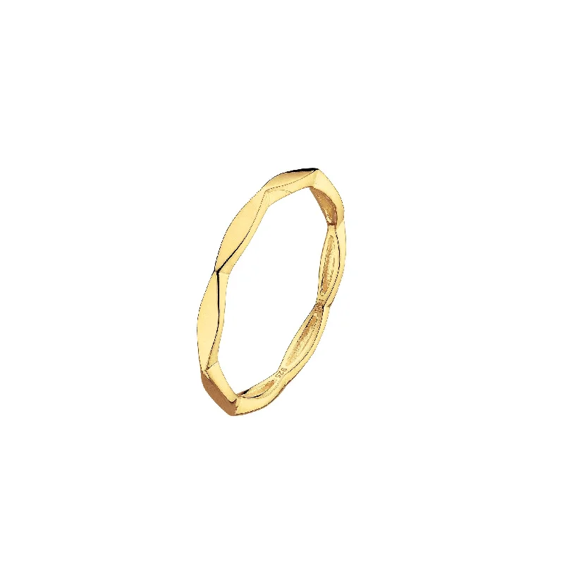 Fashion Rings with Initial Charms in Silver - Plated Metal for a Custom AccessoryDew Gold Plate Round Octagonal Ring 2774GD Fashion Rings with Initial Charms in Silver - Plated Metal for a Custom AccessoryDew Gold Plate Round Octagonal Ring 2774GD