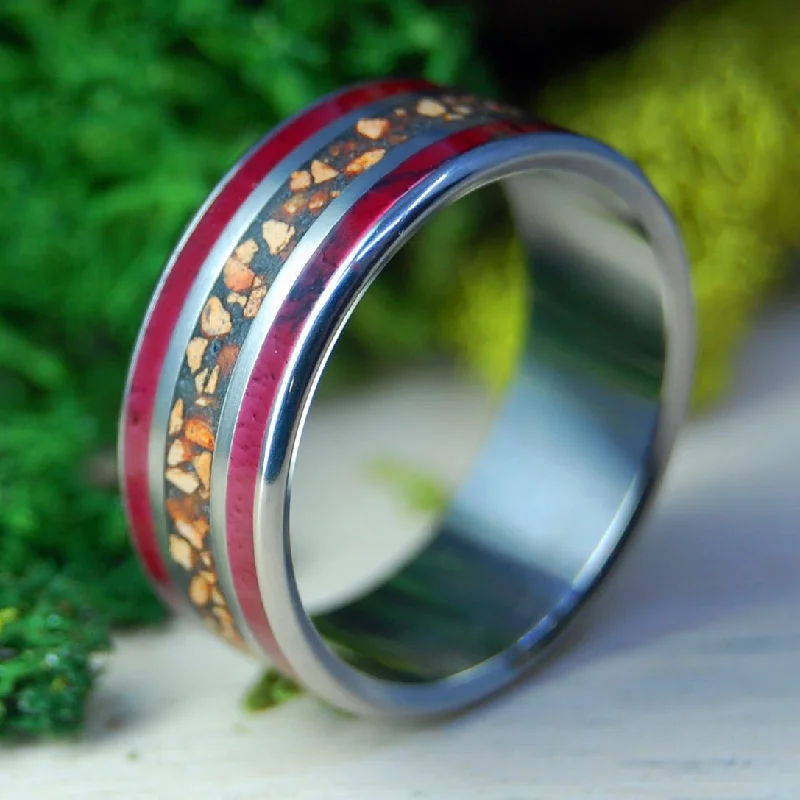 Men's glow - in - the - dark rings for a fun effectREDSOX THRU AND THRU | Men's Red Sox Dirt & Red Jasper Stone Wedding Ring Men's glow - in - the - dark rings for a fun effectREDSOX THRU AND THRU | Men's Red Sox Dirt & Red Jasper Stone Wedding Ring