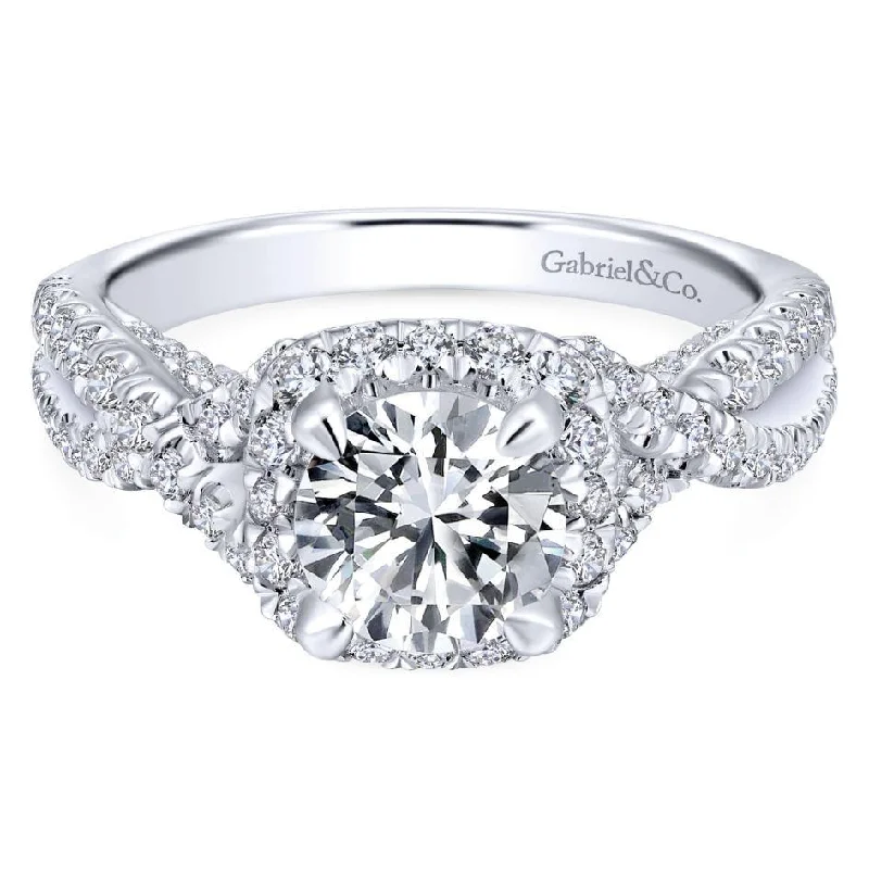 Cushion Shaped Crossover Shank Diamond Ring .80Cttw 14K Gold