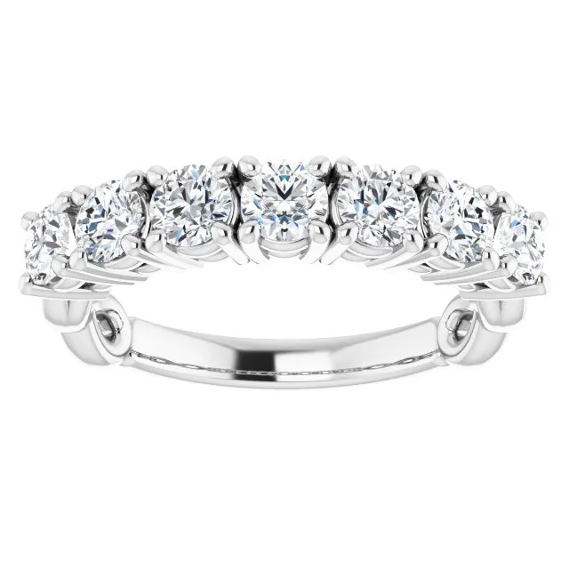 Anniversary rings with a diamond - and - sugilite combination1.00 ct. Round Cut Diamond Wedding Band 7 Stone Anniversary Ring Anniversary rings with a diamond - and - sugilite combination1.00 ct. Round Cut Diamond Wedding Band 7 Stone Anniversary Ring