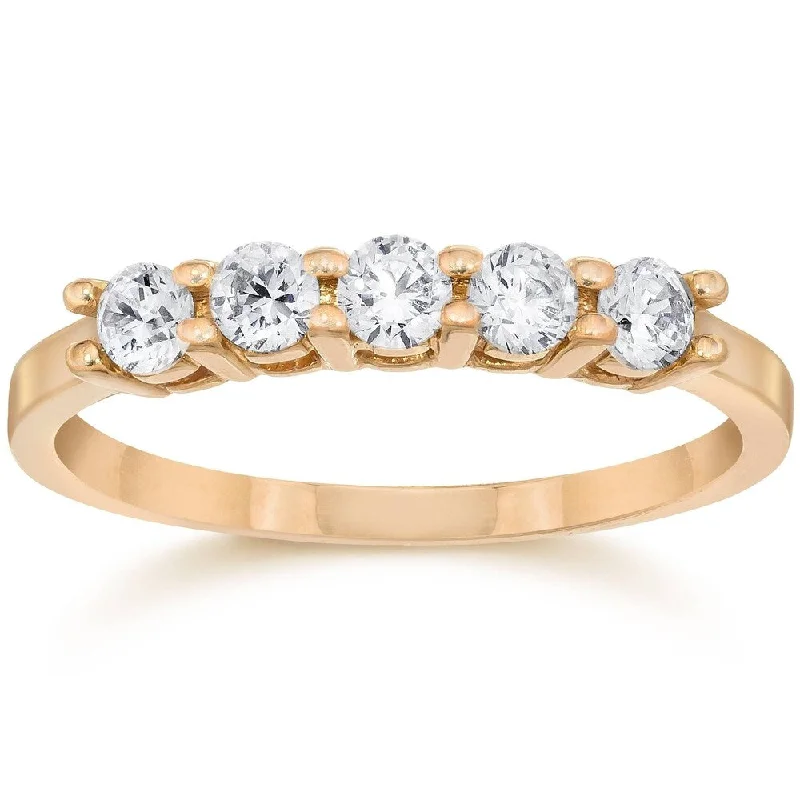 Heart - Shaped Women's Diamond Rings in Rose Gold for a Romantic and Symbolic Gift1/2ct Five Stone Diamond Ring 14K Rose Gold Heart - Shaped Women's Diamond Rings in Rose Gold for a Romantic and Symbolic Gift1/2ct Five Stone Diamond Ring 14K Rose Gold
