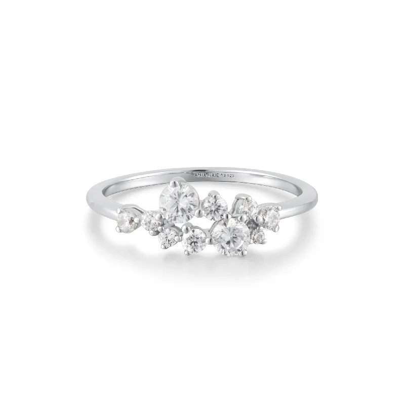 Fashion Rings with Zodiac Symbols in Gold - Filled Metal for a Personalized TouchAnia Haie Silver Flower Cluster Pavé Ring R058-02H Fashion Rings with Zodiac Symbols in Gold - Filled Metal for a Personalized TouchAnia Haie Silver Flower Cluster Pavé Ring R058-02H