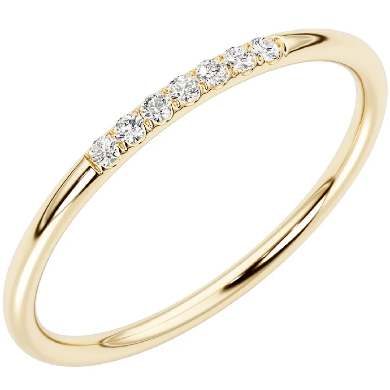 Princess - Cut Women's Diamond Rings in White Gold with a High - Clarity Diamond for a Modern Look14k Gold Plated Sterling Silver Lab Diamond 1/20 ct Stacking Ring Band