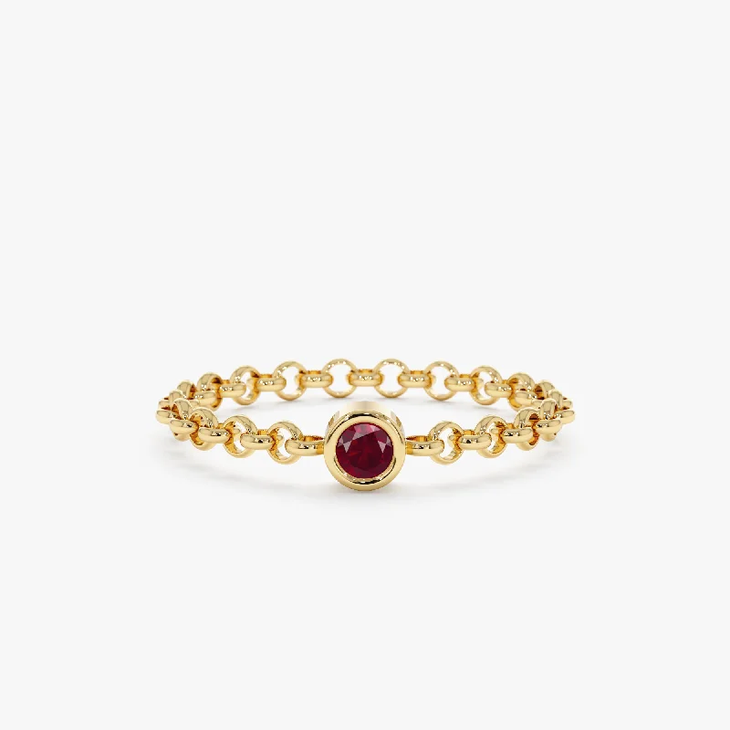Ruby Chain Ring, Adriana