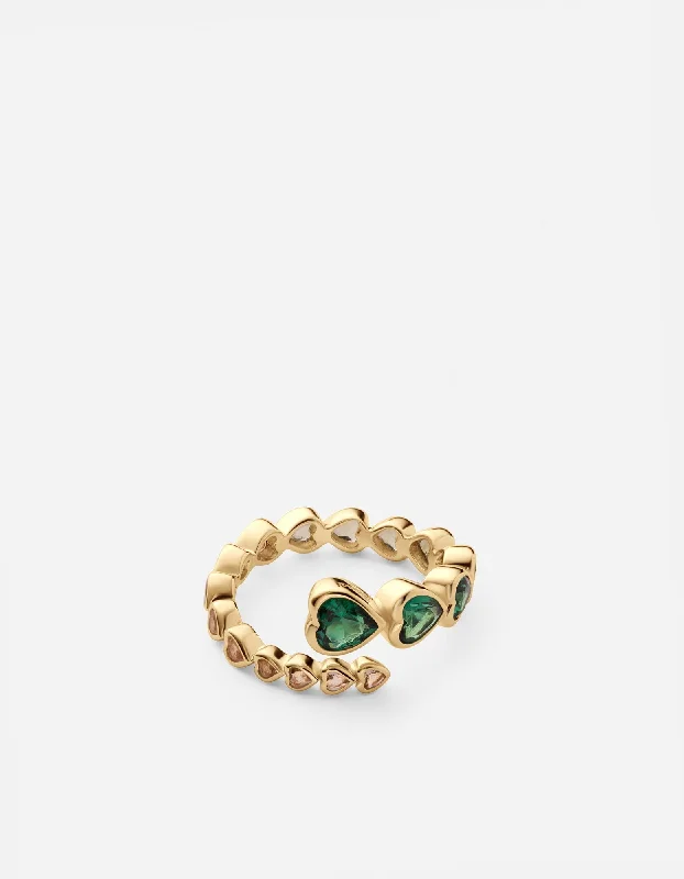 Minimalist Women's Rings with a Single Pearl in 14K Gold - Plated BandsTali Multi Heart Ring, Gold Vermeil Minimalist Women's Rings with a Single Pearl in 14K Gold - Plated BandsTali Multi Heart Ring, Gold Vermeil